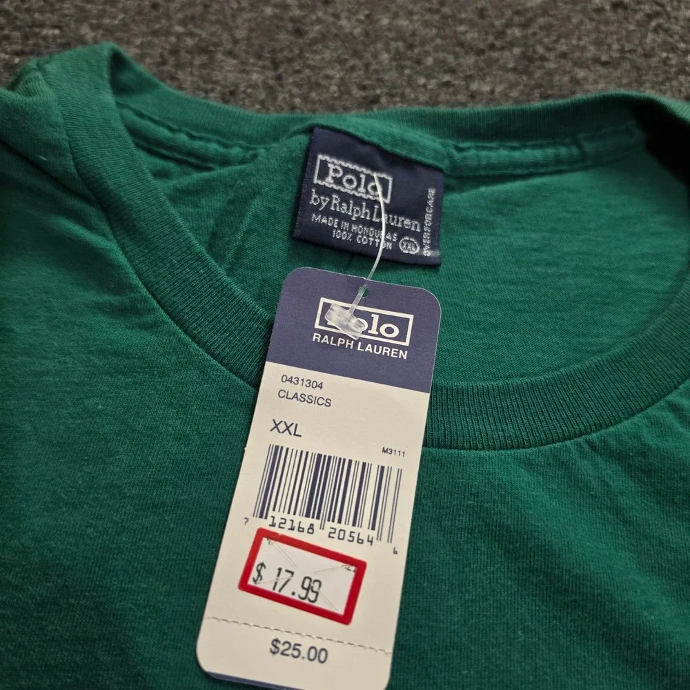 Polo Ralph Lauren Pocket T-Shirt Mens XXL Green Short Sleeve Pony Logo NWT